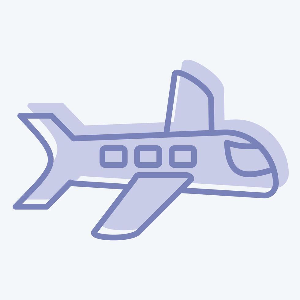 Icon Flight. related to Leisure and Travel symbol. two tone style. simple design illustration. vector