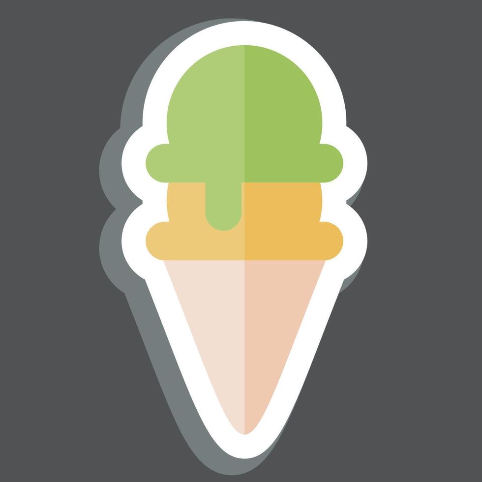 Sticker Ice Cream 4. related to Milk and Drink symbol. simple design editable. simple illustration vector