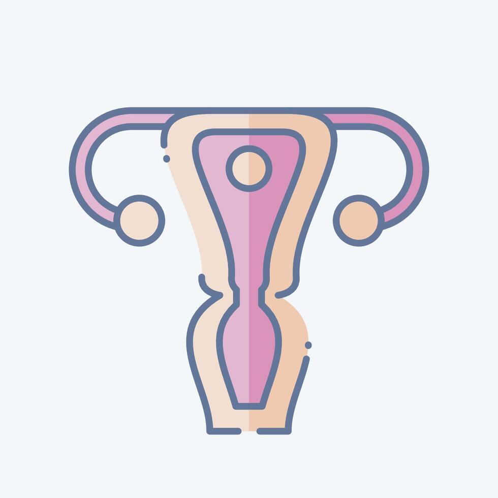 Icon Uterus. related to Human Organ symbol. doodle style. simple design editable. simple illustration vector