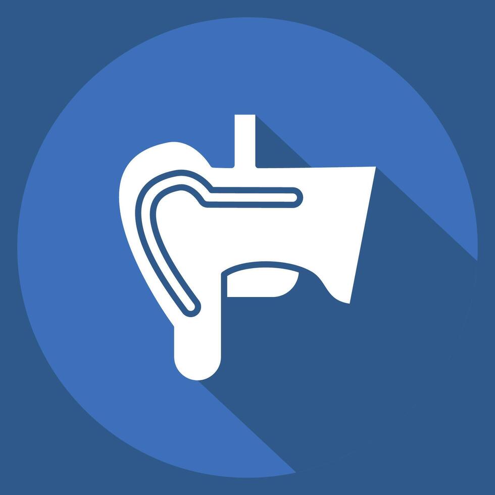 Icon Ear. related to Human Organ symbol. long shadow style. simple design editable. simple illustration vector