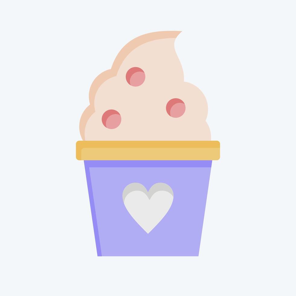 Icon Frozen Yogurt. related to Milk and Drink symbol. flat style. simple design editable. simple illustration vector