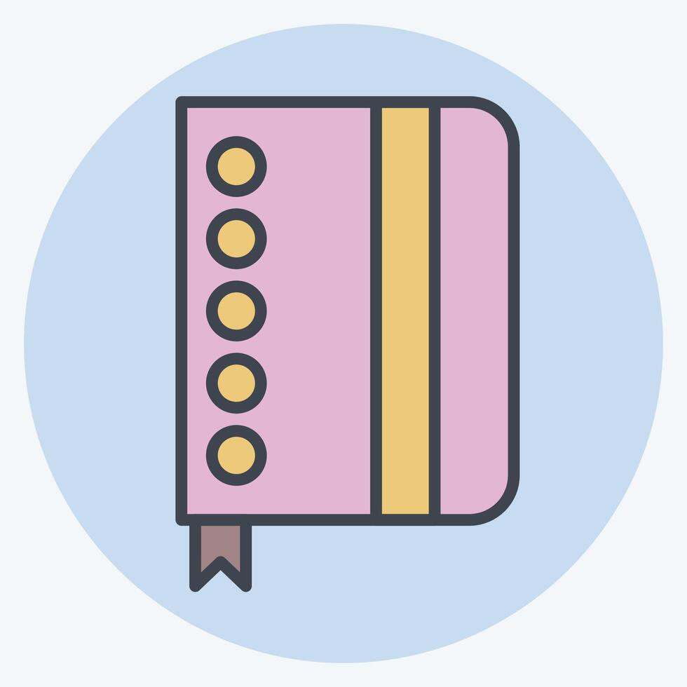 icono cuaderno. relacionado a enviar oficina símbolo. color compañero estilo. sencillo diseño editable. sencillo ilustración vector