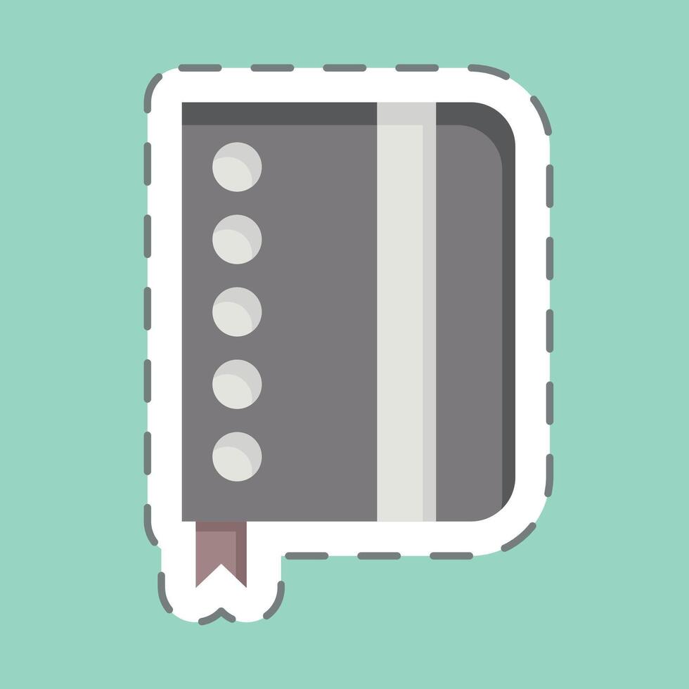 Sticker line cut Notebook. related to Post Office symbol. simple design editable. simple illustration vector