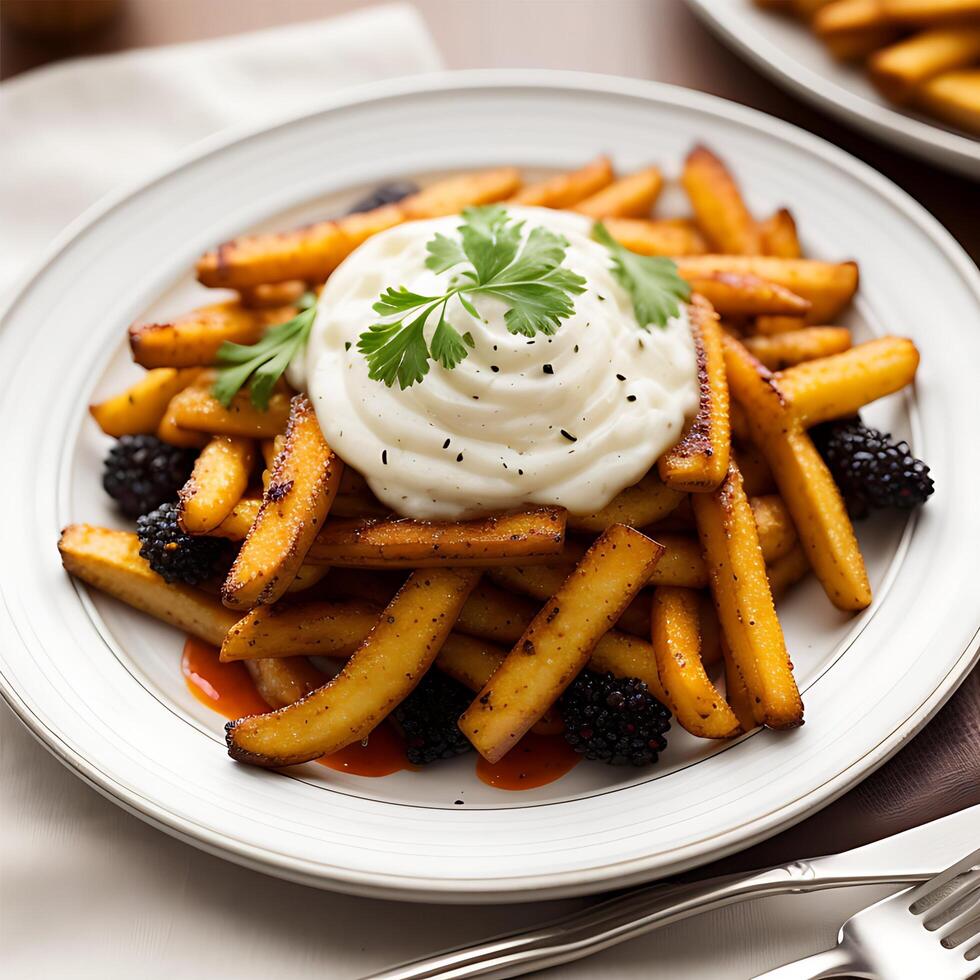 AI generated plate of dinner photo