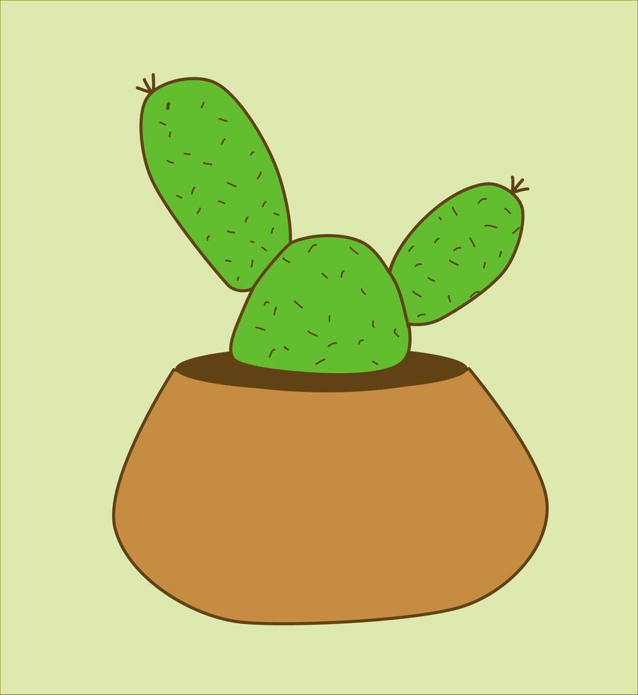 cactus house plant vector