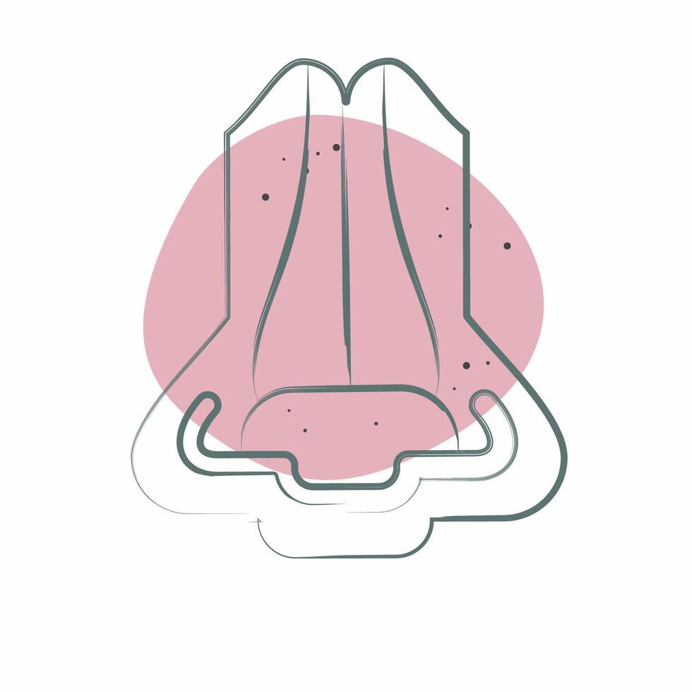 Icon Nose. related to Human Organ symbol. Color Spot Style. simple design editable. simple illustration vector