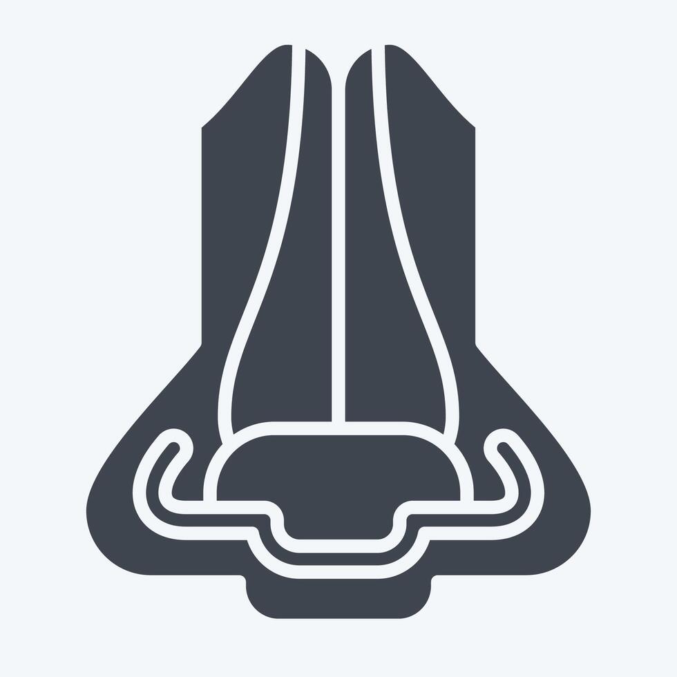 Icon Nose. related to Human Organ symbol. glyph style. simple design editable. simple illustration vector