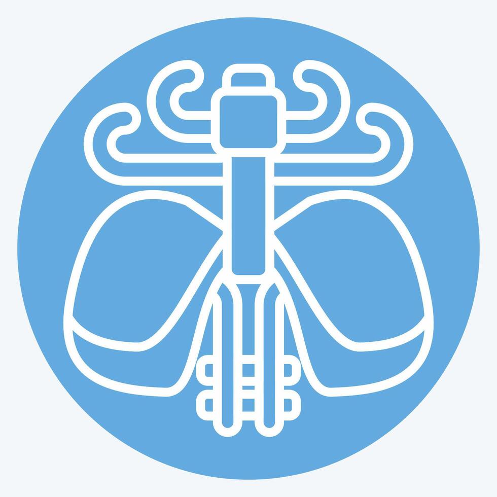 Icon Diaphragm. related to Human Organ symbol. blue eyes style. simple design editable. simple illustration vector