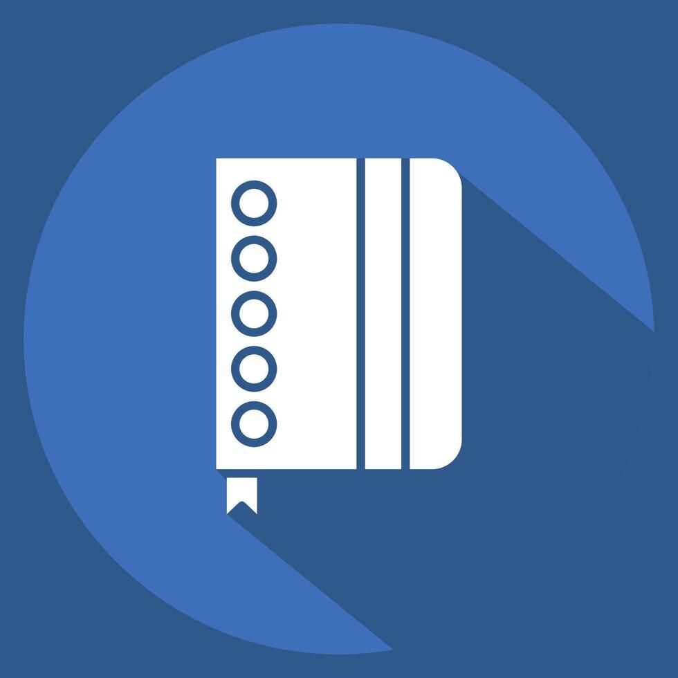 Icon Notebook. related to Post Office symbol. long shadow style. simple design editable. simple illustration vector