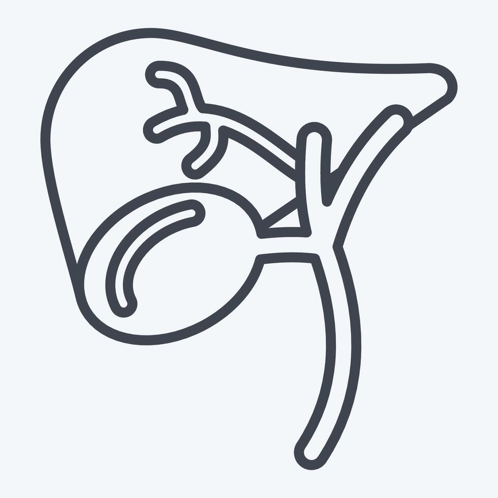 Icon Gallbladder. related to Human Organ symbol. line style. simple design editable. simple illustration vector