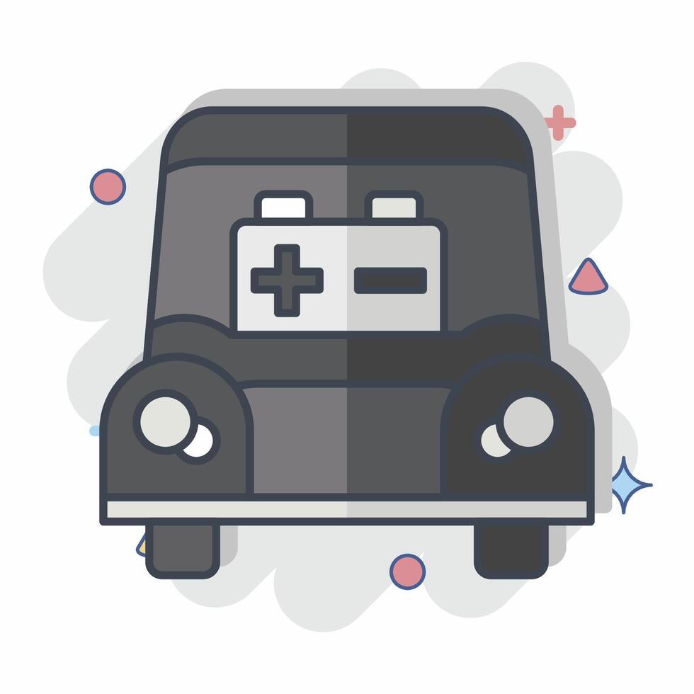 Icon Battery. related to Garage symbol. comic style. simple design editable. simple illustration vector