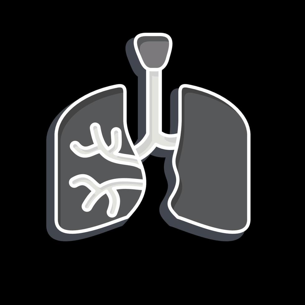 Icon Lungs. related to Human Organ symbol. glossy style. simple design editable. simple illustration vector