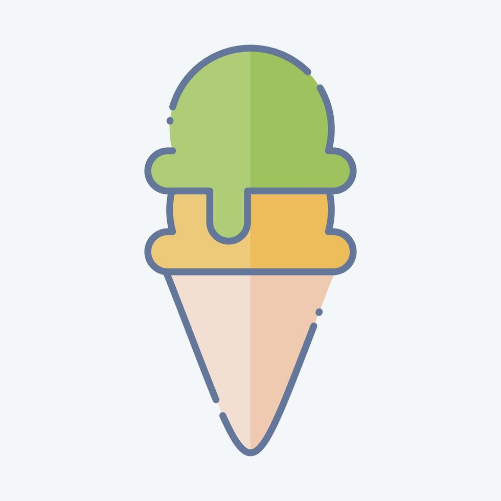 Icon Ice Cream 4. related to Milk and Drink symbol. doodle style. simple design editable. simple illustration vector