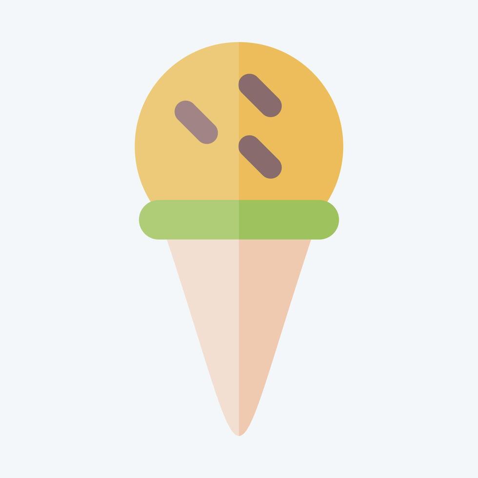 Icon Ice Cream Cone. related to Milk and Drink symbol. flat style. simple design editable. simple illustration vector