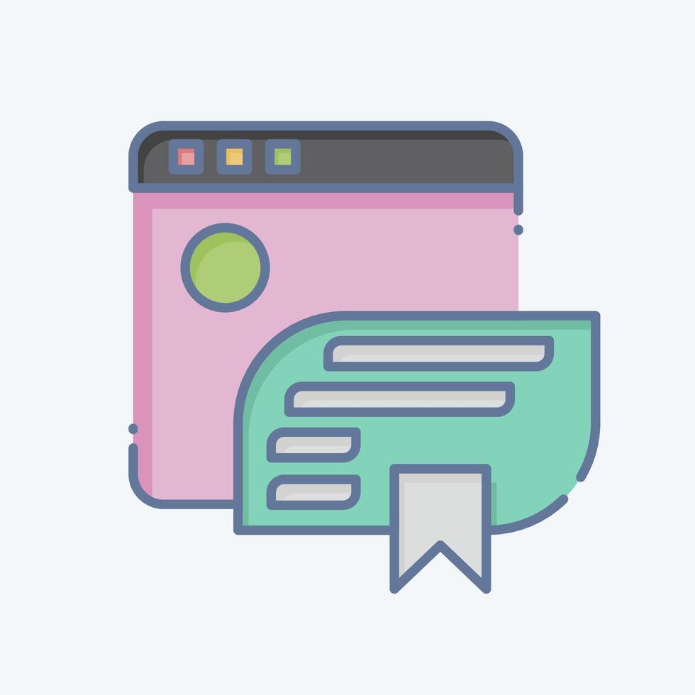 Icon Blogging. related to Post Office symbol. doodle style. simple design editable. simple illustration vector