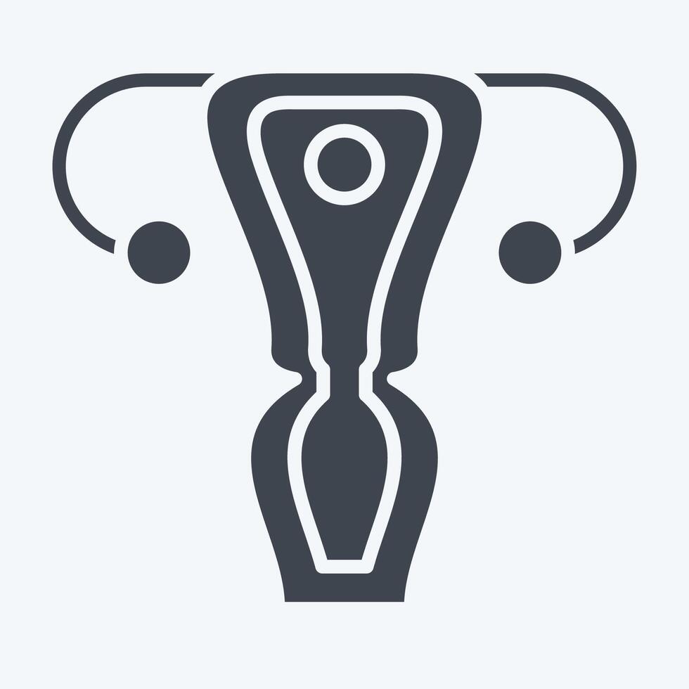 Icon Uterus. related to Human Organ symbol. glyph style. simple design editable. simple illustration vector