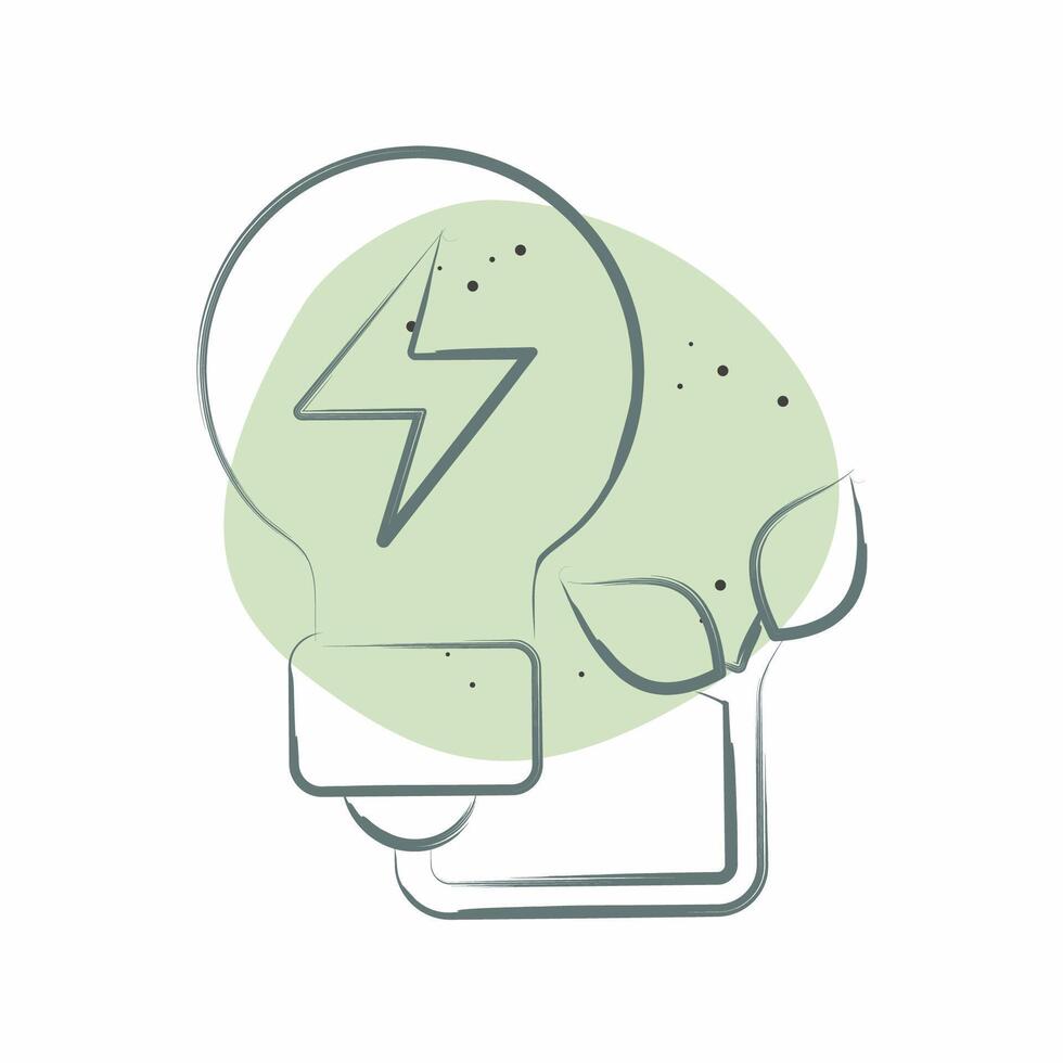 Icon Eco Energy. related to Ecology symbol. Color Spot Style. simple design editable. simple illustration vector