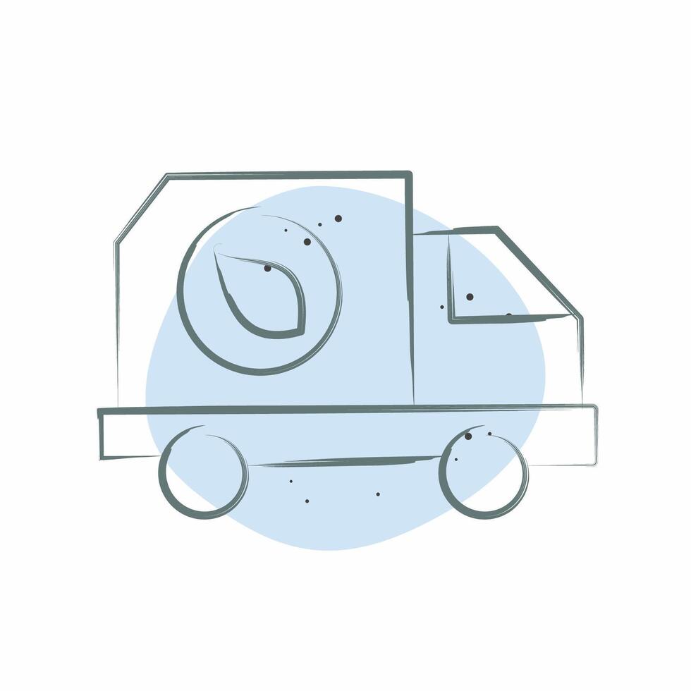 Icon Coal Delivery. related to Ecology symbol. Color Spot Style. simple design editable. simple illustration vector