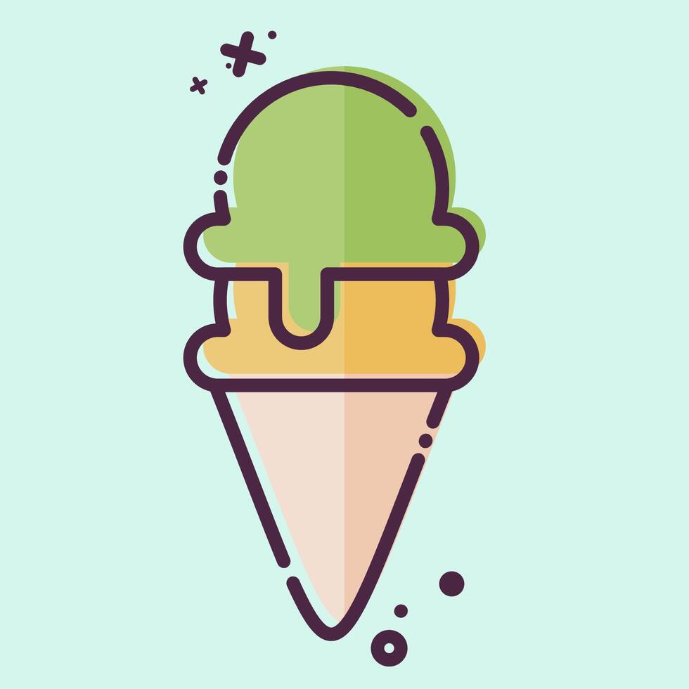 Icon Ice Cream 4. related to Milk and Drink symbol. MBE style. simple design editable. simple illustration vector