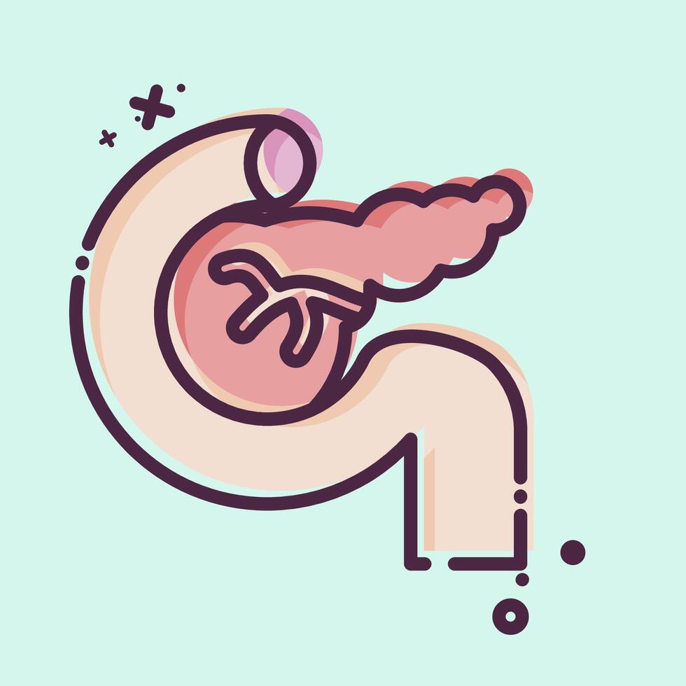 Icon Pancreas. related to Human Organ symbol. MBE style. simple design editable. simple illustration vector