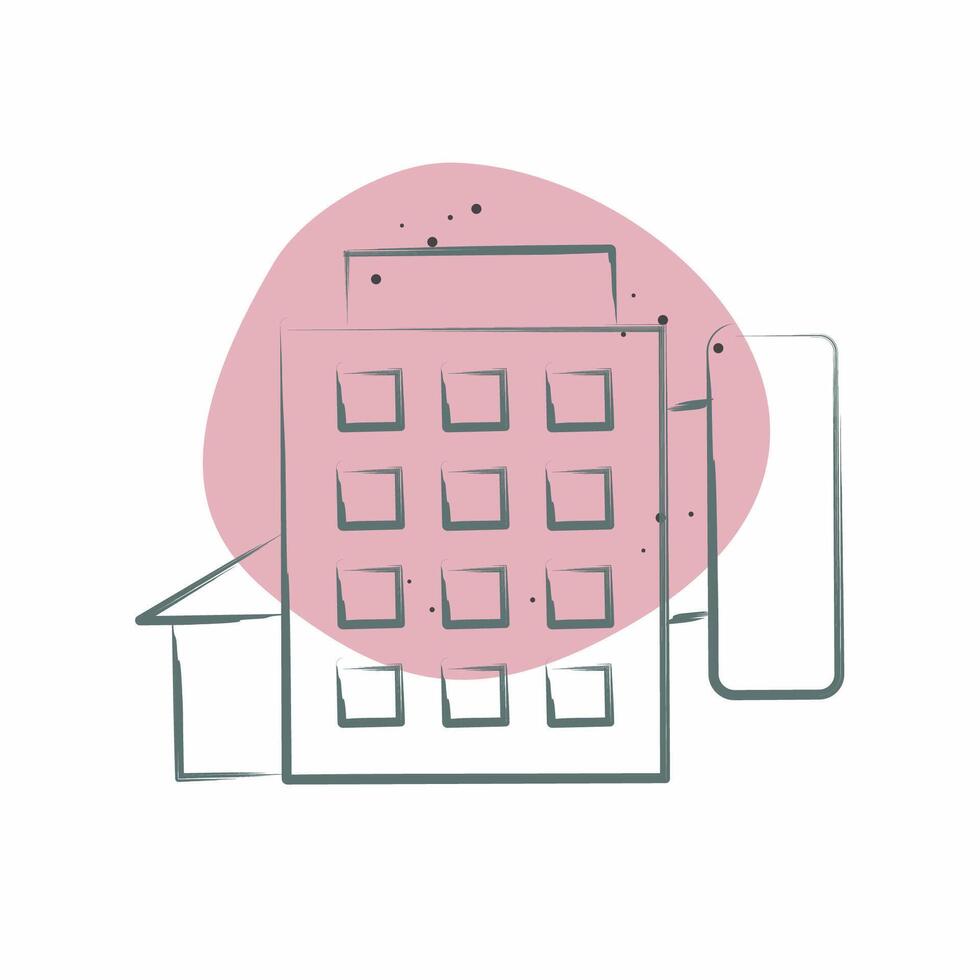 Icon Hotel. related to Leisure and Travel symbol. Color Spot Style. simple design illustration. vector