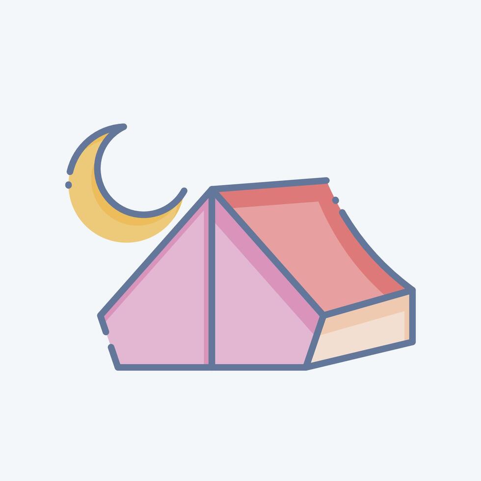 icono acampar. relacionado a ocio y viaje símbolo. garabatear estilo. sencillo diseño ilustración. vector