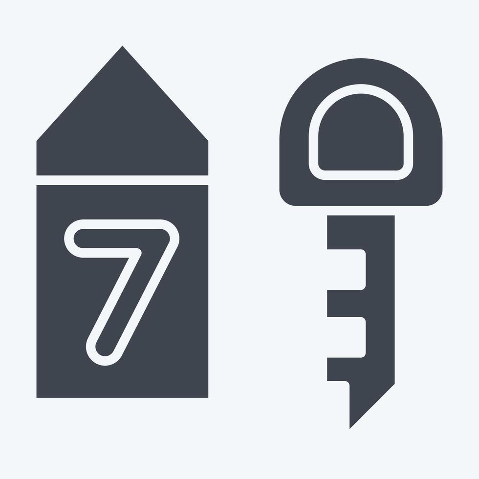 Icon Room. related to Leisure and Travel symbol. glyph style. simple design illustration. vector