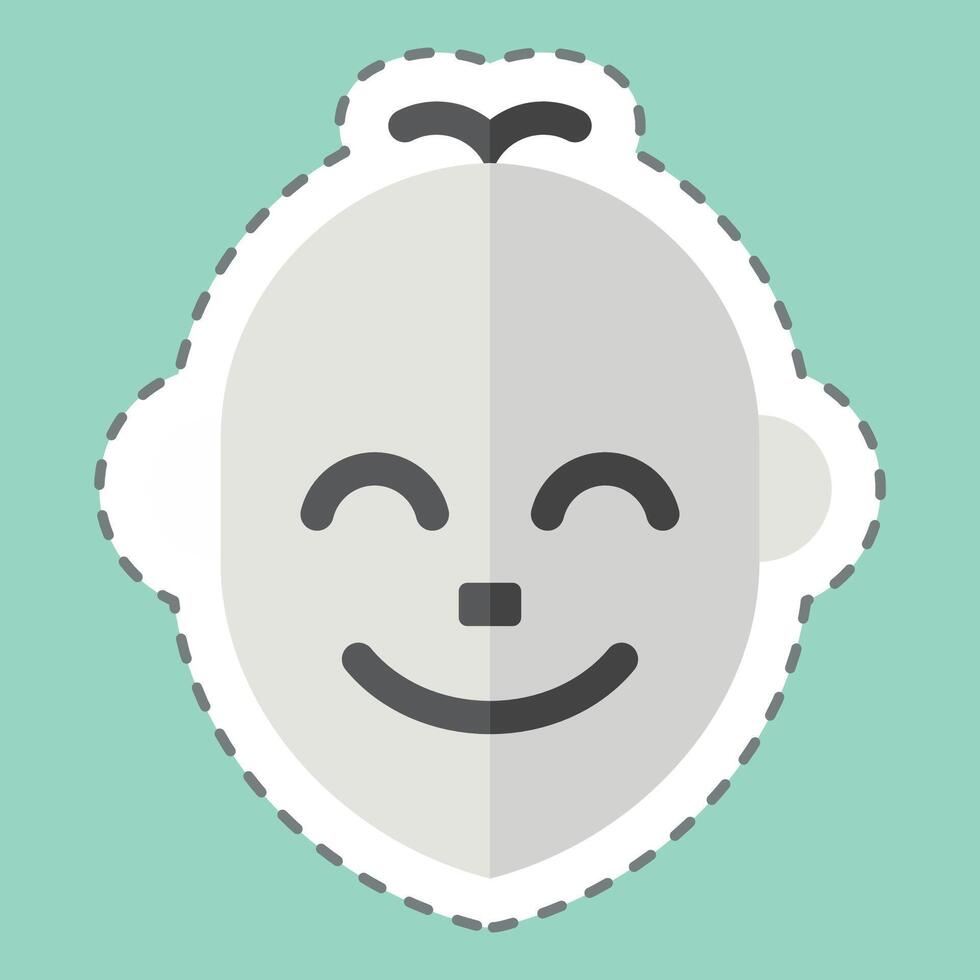 Sticker line cut Baby. related to Milk and Drink symbol. simple design editable. simple illustration vector