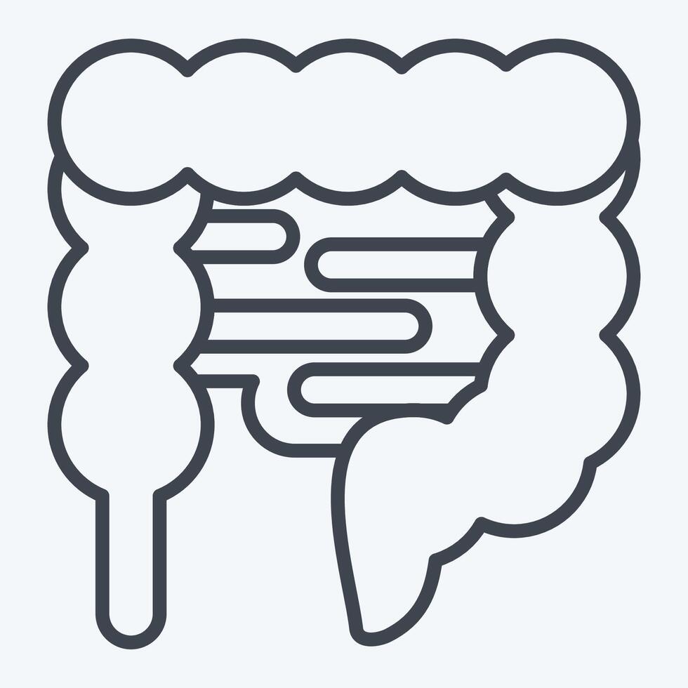 Icon Intestine. related to Human Organ symbol. line style. simple design editable. simple illustration vector