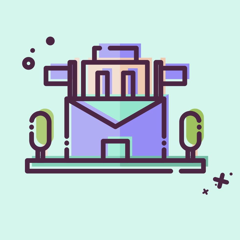 Icon Post Office. related to Post Office symbol. MBE style. simple design editable. simple illustration vector