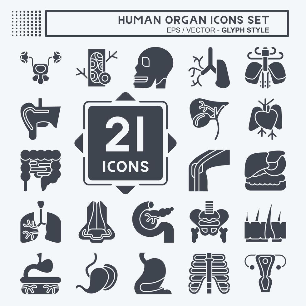 Icon Set Human Organ. related to Education symbol. glyph style. simple design editable. simple illustration vector