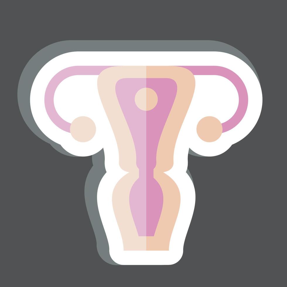 Sticker Uterus. related to Human Organ symbol. simple design editable. simple illustration vector