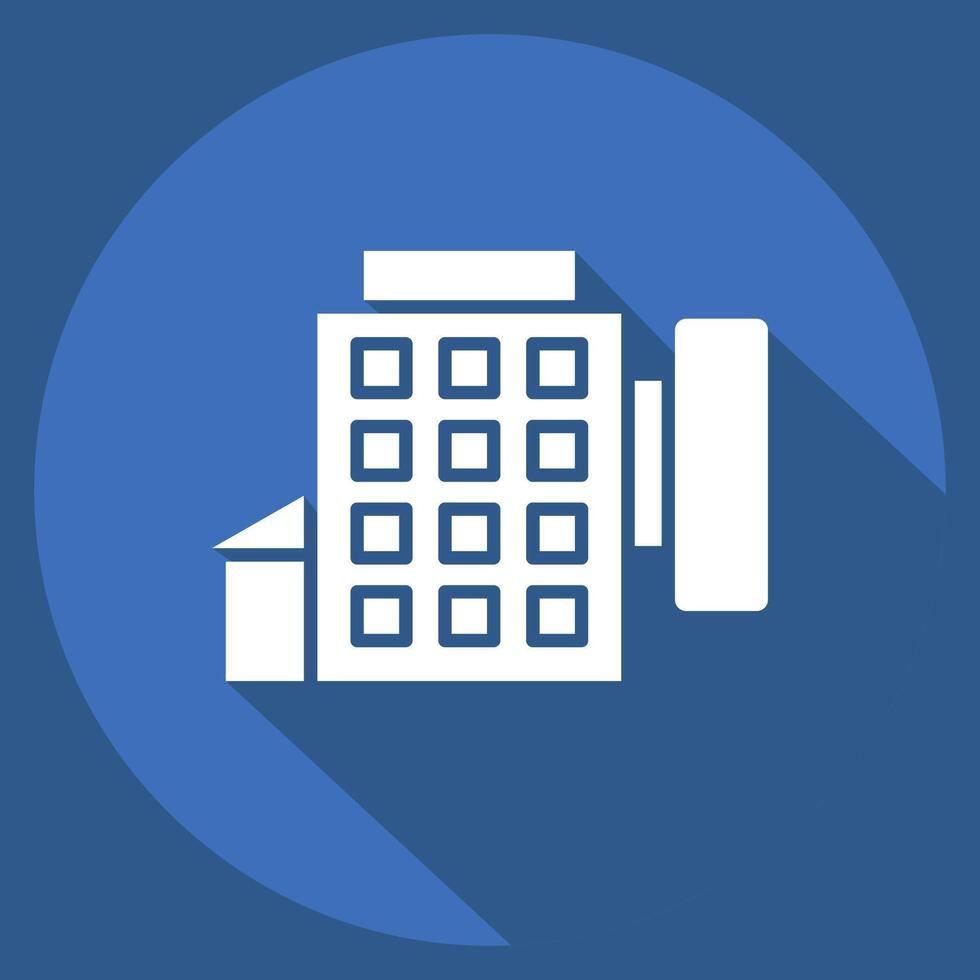 Icon Hotel. related to Leisure and Travel symbol. long shadow style. simple design illustration. vector