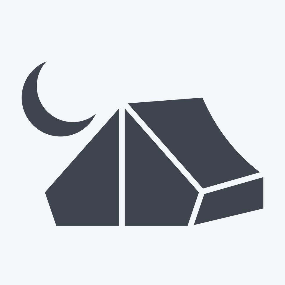 Icon Camp. related to Leisure and Travel symbol. glyph style. simple design illustration. vector