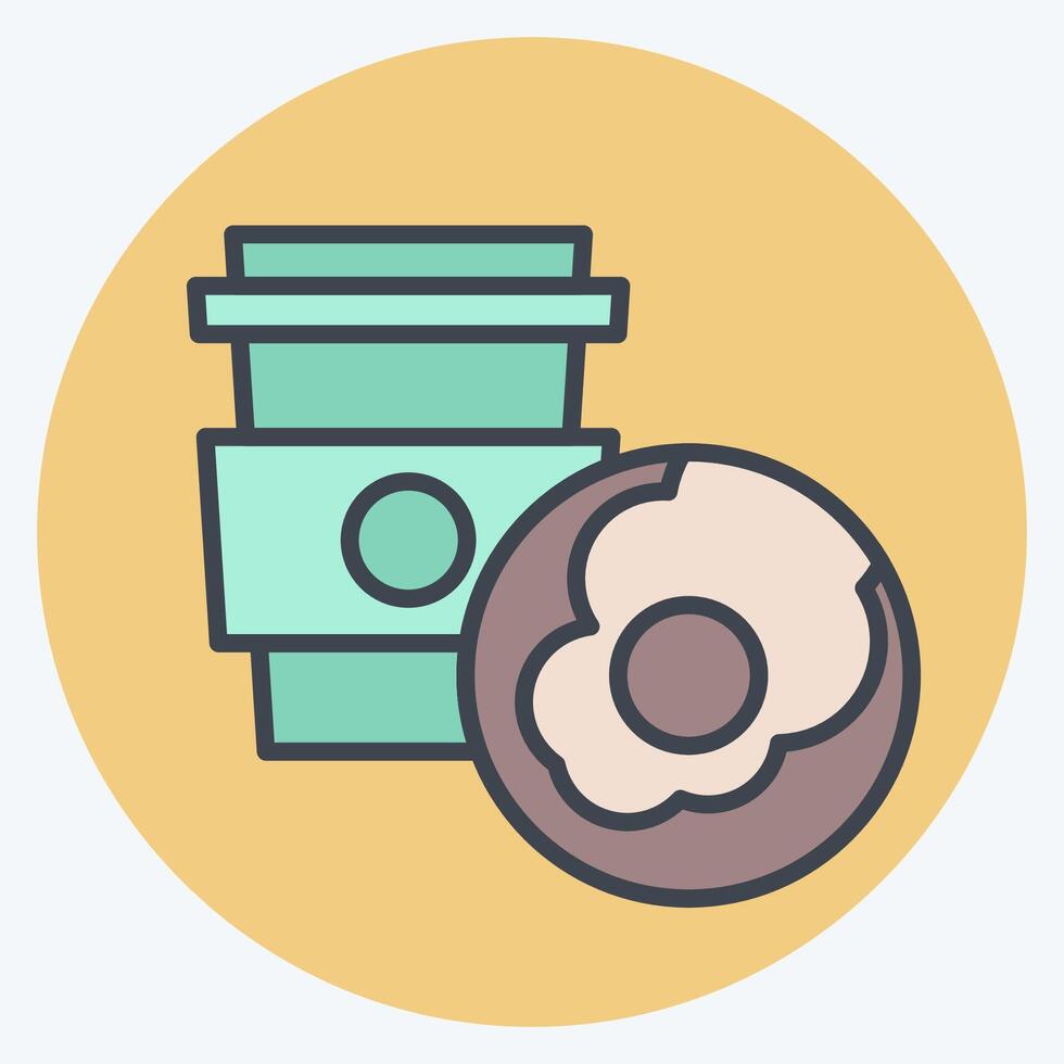 Icon Breakfast. related to Leisure and Travel symbol. color mate style. simple design illustration. vector
