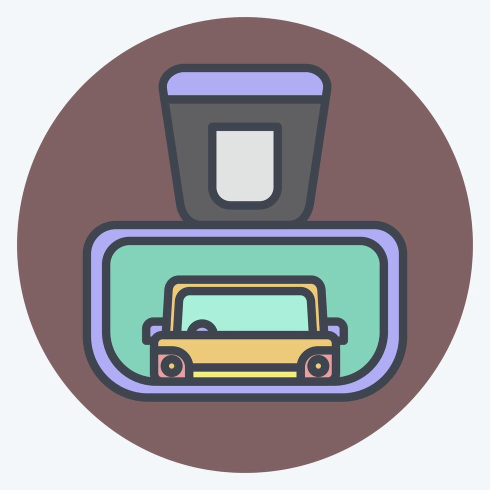 Icon Rear View Mirror. related to Garage symbol. color mate style. simple design editable. simple illustration vector