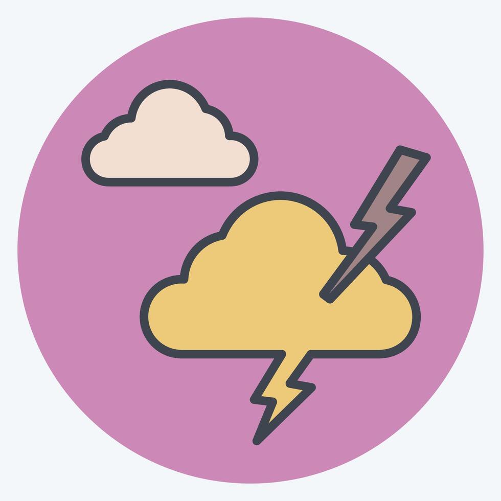 Icon Storm. related to Leisure and Travel symbol. color mate style. simple design illustration. vector