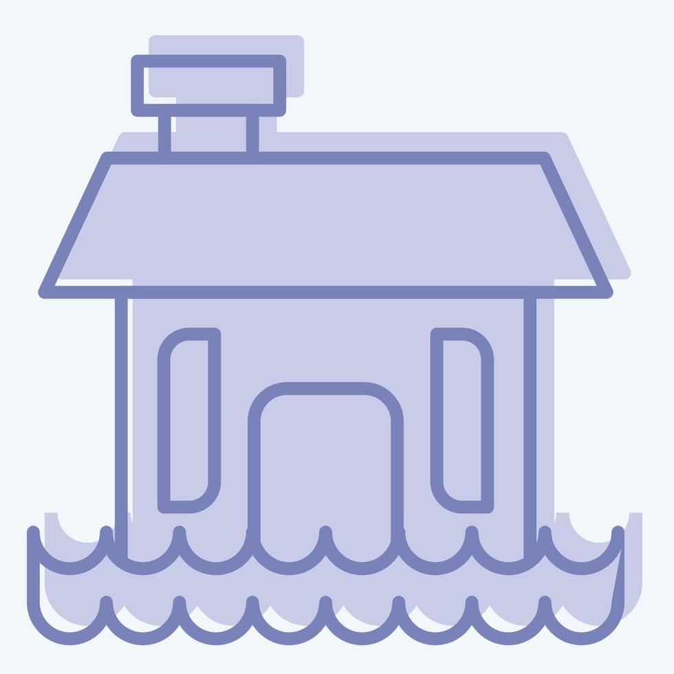 Icon Flood. related to Ecology symbol. two tone style. simple design editable. simple illustration vector