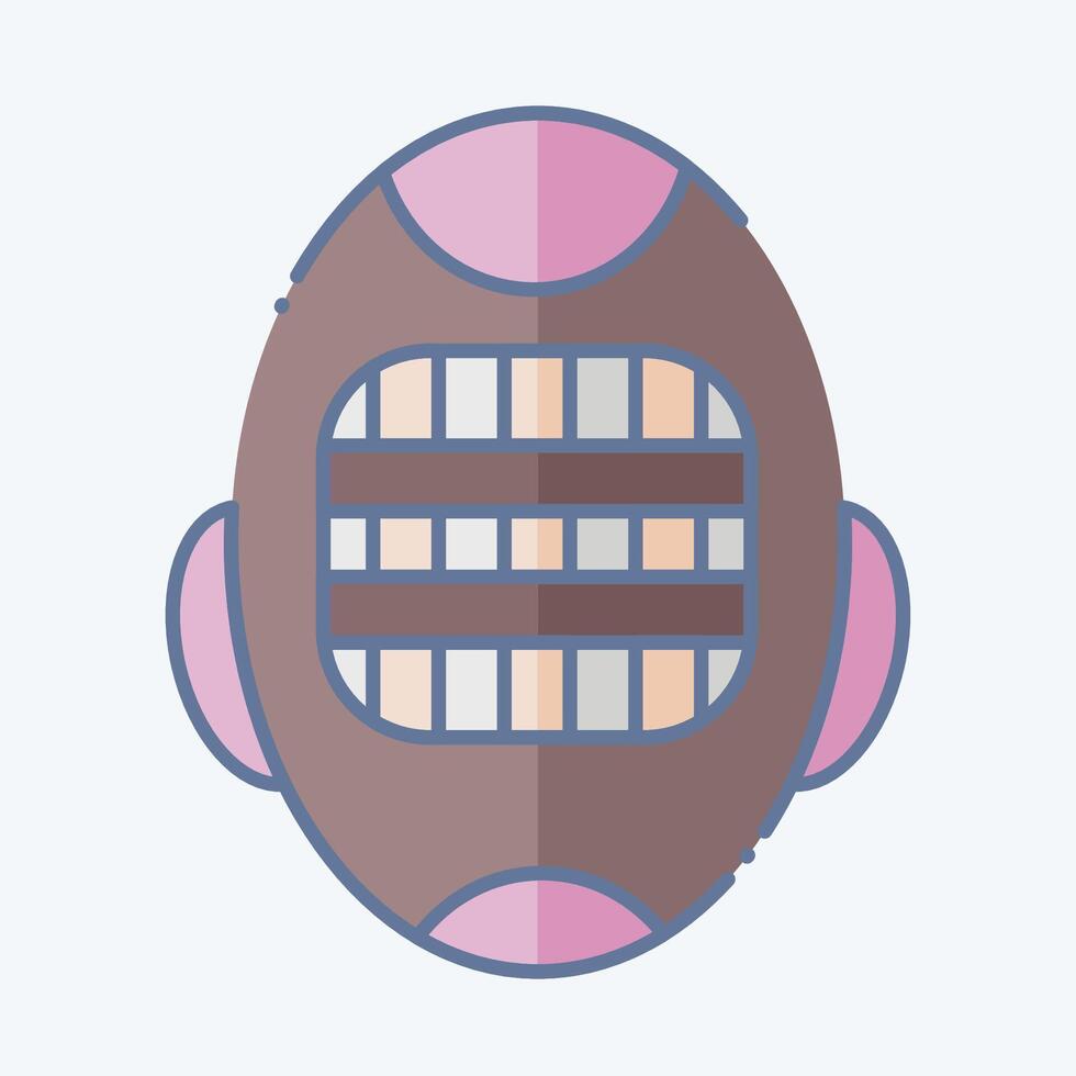 Icon Helmet. related to Hockey Sports symbol. doodle style. simple design editable vector