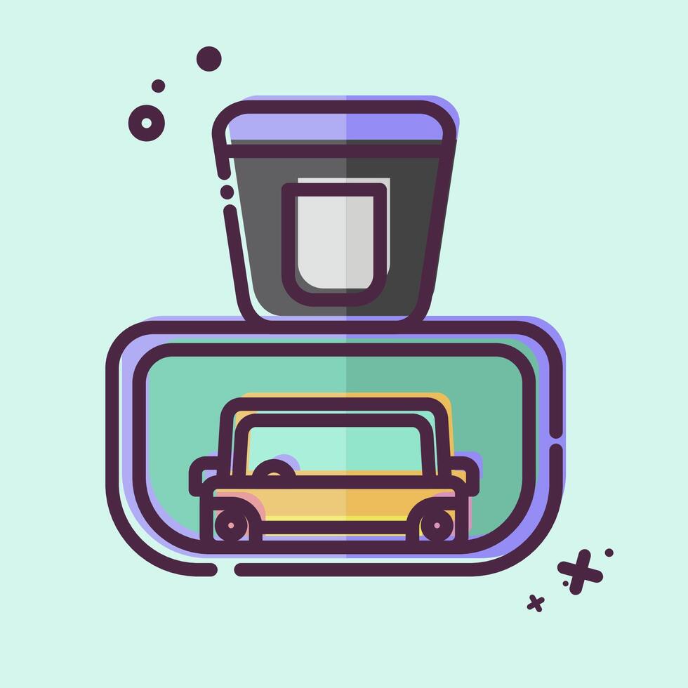 Icon Rear View Mirror. related to Garage symbol. MBE style. simple design editable. simple illustration vector