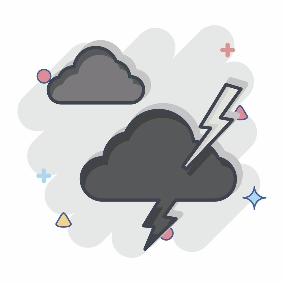 Icon Storm. related to Leisure and Travel symbol. comic style. simple design illustration. vector