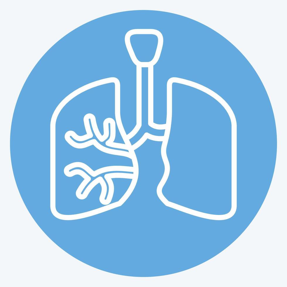 Icon Lungs. related to Human Organ symbol. blue eyes style. simple design editable. simple illustration vector