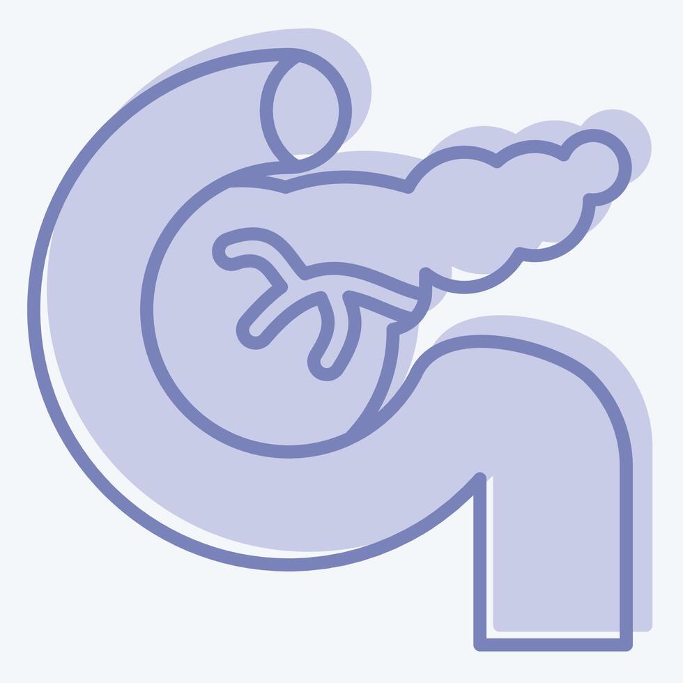Icon Pancreas. related to Human Organ symbol. two tone style. simple design editable. simple illustration vector