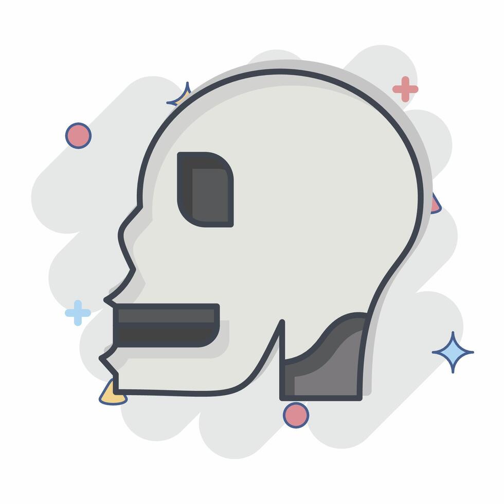 Icon Bone. related to Human Organ symbol. comic style. simple design editable. simple illustration vector