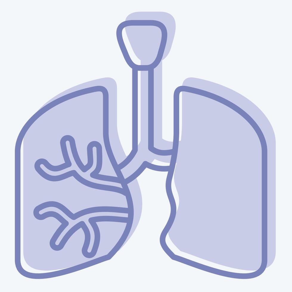 Icon Lungs. related to Human Organ symbol. two tone style. simple design editable. simple illustration vector