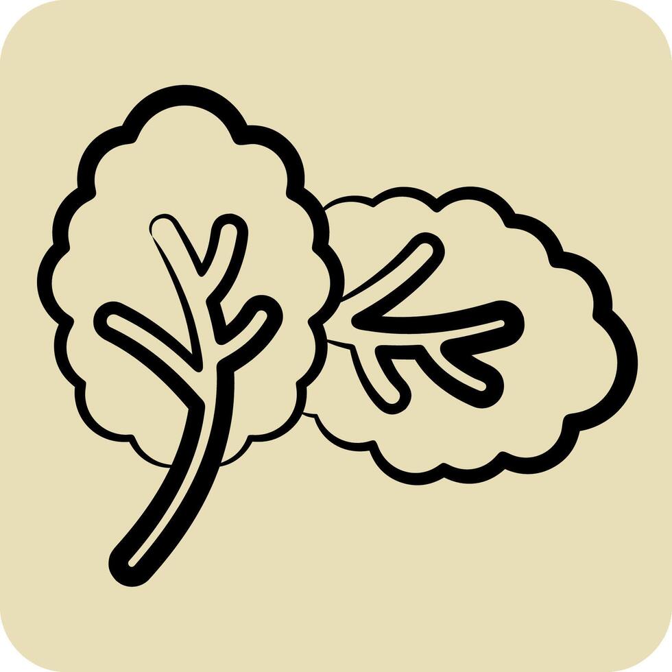 Icon Mint. related to Spice symbol. hand drawn style. simple design editable. simple illustration vector