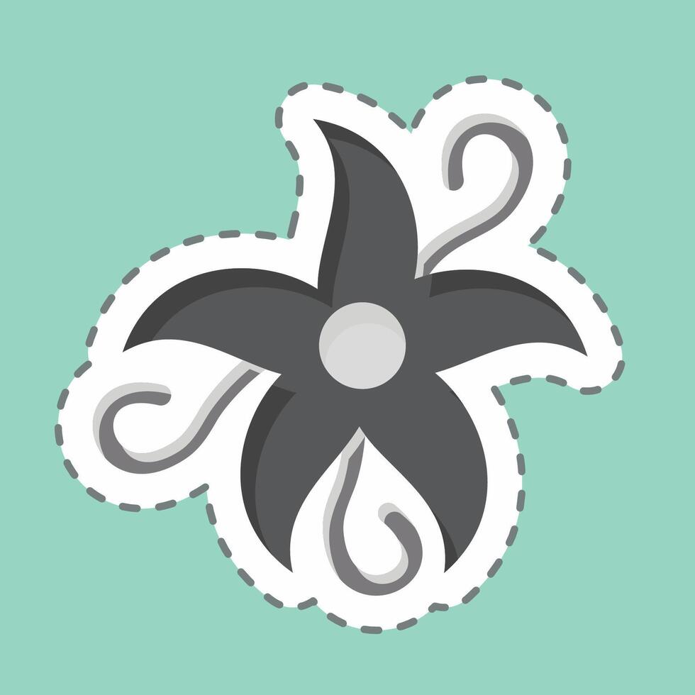 Sticker line cut Vanilla. related to Spice symbol. simple design editable. simple illustration vector