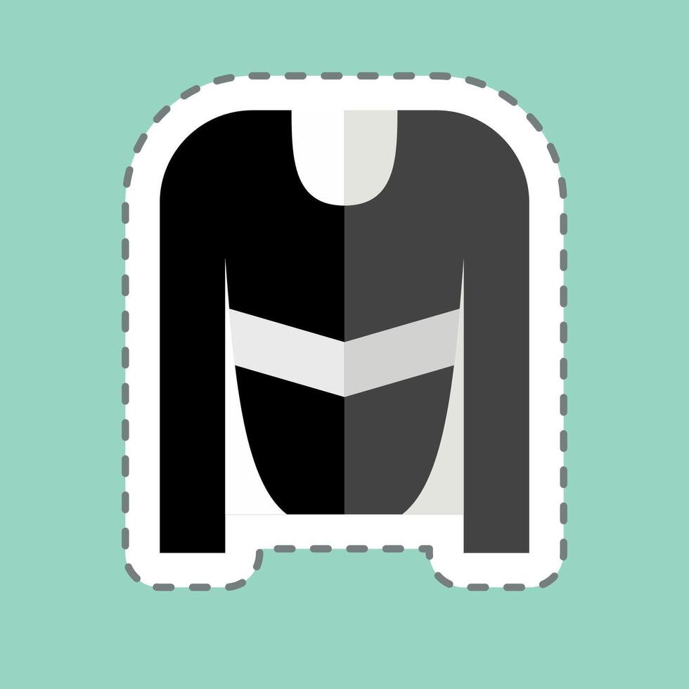 Sticker line cut Hockey Jersey. related to Hockey Sports symbol. simple design editable vector