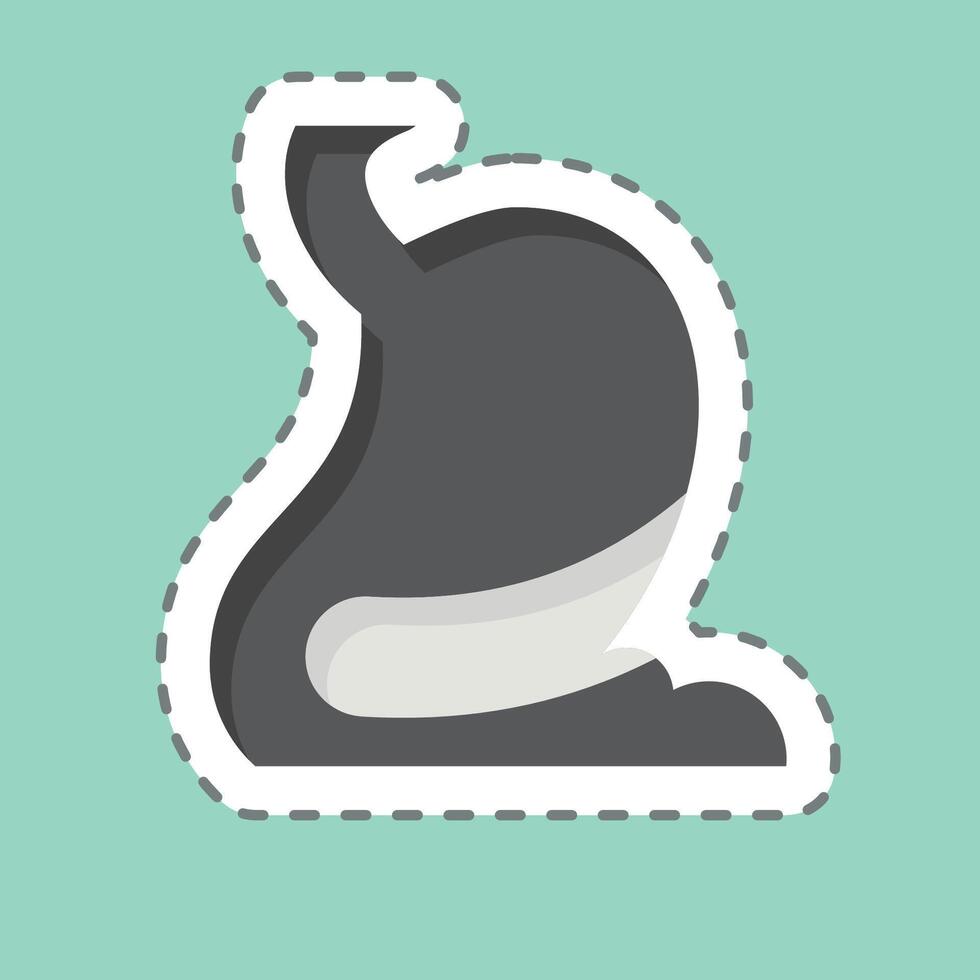 Sticker line cut Stomach. related to Human Organ symbol. simple design editable. simple illustration vector