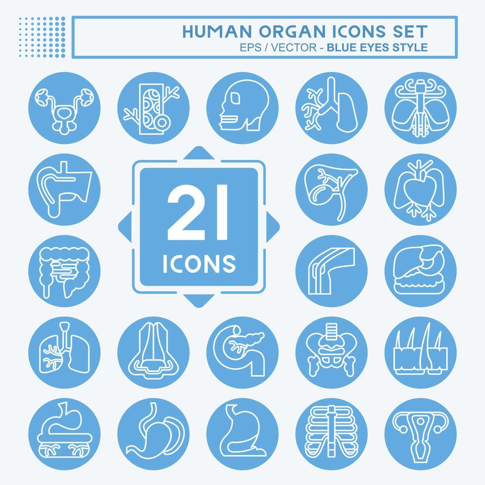 Icon Set Human Organ. related to Education symbol. blue eyes style. simple design editable. simple illustration vector